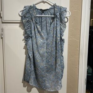 Womens, Michael Kors extra large tank. Shimmery, gold, and light blue.